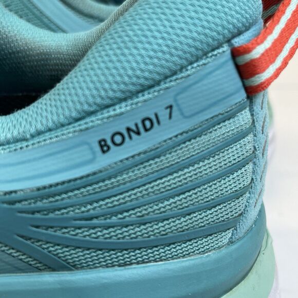 Hoka One One Bondi 7 Running Shoe Aquarelle Blue Green Teal Women’s Size 8 - Picture 4 of 10